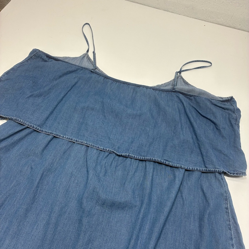 Old navy Mini Dress Women Size XXL lightweight denim‎ layered spaghetti straps - Picture 9 of 14
